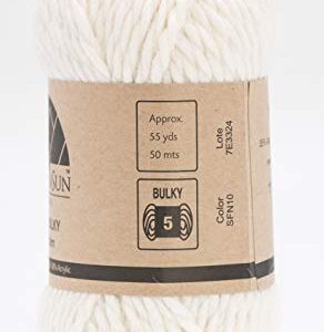 (3 Small Gorgeous Skeins) Alpaca Yarn Blend Umayo [165 Yards Total] Ivory, 5 Bulky