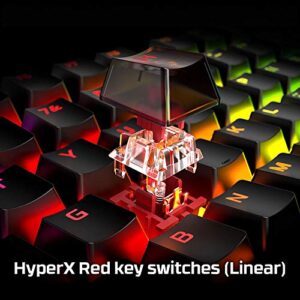 HyperX Alloy Origins - Mechanical Gaming Keyboard, Software-Controlled Light & Macro Customization, Compact Form Factor, RGB LED Backlit - Linear HyperX Red Switch (Black)