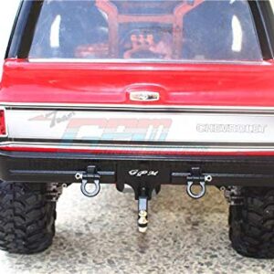 Aluminum Rear Bumper Mount + D-Rings + Tow Hook For Traxxas TRX-4 Chevrolet K5 Blazer (82076-4) - 3Pc Set Black