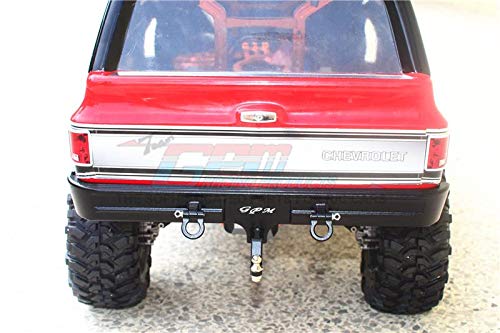 Aluminum Rear Bumper Mount + D-Rings + Tow Hook For Traxxas TRX-4 Chevrolet K5 Blazer (82076-4) - 3Pc Set Black