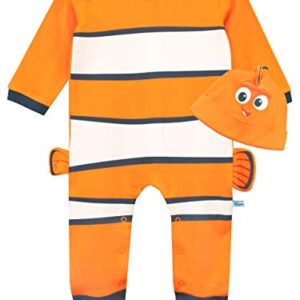 Disney Baby Boys' Finding Nemo Footie and Hat Set Size 12M Orange