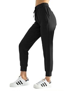 ajisai women’s joggers pants drawstring running sweatpants with pockets lounge wear black m