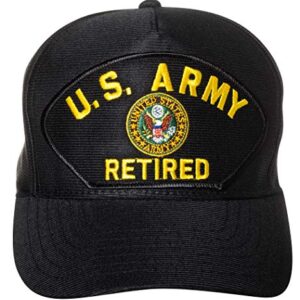 United States Army Retired Emblem Patch Hat Black Baseball Cap