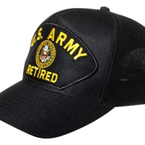 United States Army Retired Emblem Patch Hat Black Baseball Cap