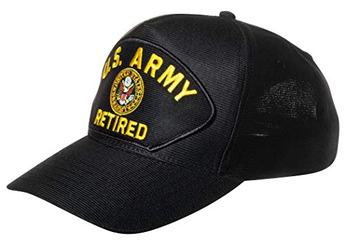 United States Army Retired Emblem Patch Hat Black Baseball Cap