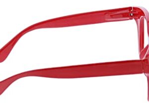 Peepers by PeeperSpecs Women's Center Stage Oversized Blue Light Blocking Reading Glasses, Red, 51 + 1