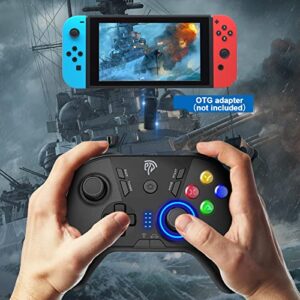 EasySMX Wireless Gaming Controller for Windows PC/Steam Deck/PS3/Android TV BOX, Dual Vibrate Plug and Play Gamepad Joystick with 4 Customized Keys, Battery Up to 14 Hours, Work for Nintendo Switch