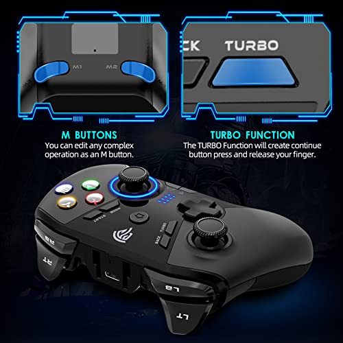 EasySMX Wireless Gaming Controller for Windows PC/Steam Deck/PS3/Android TV BOX, Dual Vibrate Plug and Play Gamepad Joystick with 4 Customized Keys, Battery Up to 14 Hours, Work for Nintendo Switch