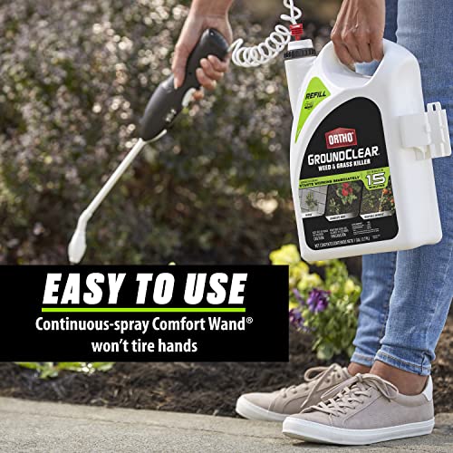 Ortho GroundClear Weed & Grass Killer Refill - Grass Killer & Weed Control, Kills Broadleaf Weeds, Use in Landscape Beds, Around Vegetable Gardens, on Patios & More, See Results in 15 Minutes, 1 gal.