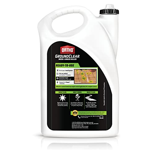 Ortho GroundClear Weed & Grass Killer Refill - Grass Killer & Weed Control, Kills Broadleaf Weeds, Use in Landscape Beds, Around Vegetable Gardens, on Patios & More, See Results in 15 Minutes, 1 gal.