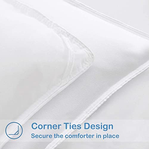 California Bedding All Season Cotton Down Alternative Comforter | Eastern King 116x108 Inch | 1-Pieces Duvet Insert Box Stitched with 8 Corner Tabs Microfiber Fill Fluffy Bed Comforter, White Solid