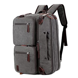 baosha convertible briefcase backpack 17 inch laptop bag case business briefcase hb-22 (grey)