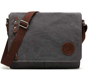 vintage men's canvas messenger bag laptop shoulder satchel crossbody (m36_grey)