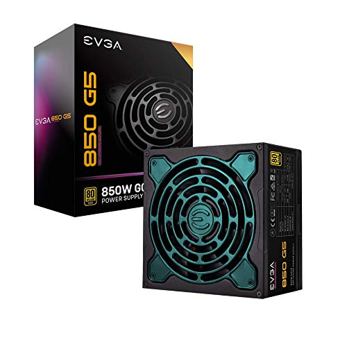 EVGA 220-G5-0850-X1 Super Nova 850 G5, 80 Plus Gold 850W, Fully Modular, ECO Mode with Fdb Fan, 10 Year Warranty, Compact 150mm Size, Power Supply