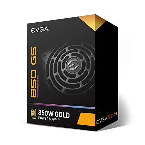 EVGA 220-G5-0850-X1 Super Nova 850 G5, 80 Plus Gold 850W, Fully Modular, ECO Mode with Fdb Fan, 10 Year Warranty, Compact 150mm Size, Power Supply