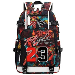 fanwenfeng basketball player star j-ordan number 23 multifunction backpack travel student backpack fans bookbag for men women (r - pattern 1)