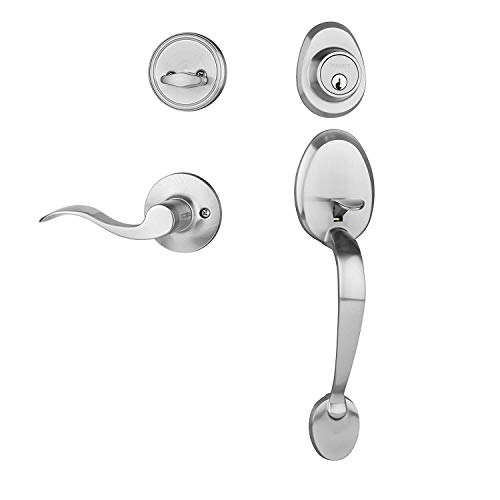 Dynasty Hardware COL-MON-100-US15-RH Colorado Front Door Handleset, Satin Nickel, with Monterey Lever, Right Hand