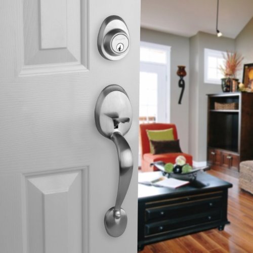 Dynasty Hardware COL-MON-100-US15-RH Colorado Front Door Handleset, Satin Nickel, with Monterey Lever, Right Hand