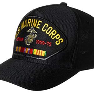 Officially Licensed United States Marine Corps Vietnam Veteran Emblem Patch Hat Black Baseball Cap