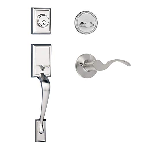 Dynasty Hardware RID-MON-100-US15-LH Ridgecrest Front Door Handleset, Satin Nickel, with Monterey Lever, Left Hand