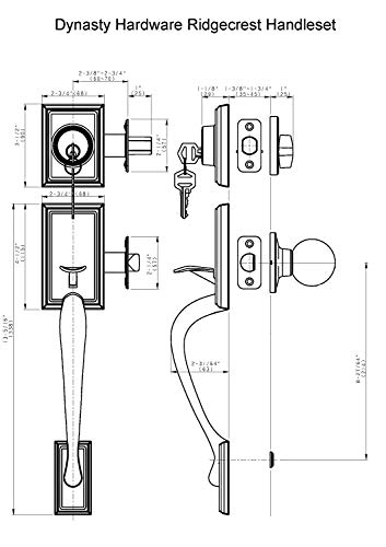 Dynasty Hardware RID-MON-100-US15-LH Ridgecrest Front Door Handleset, Satin Nickel, with Monterey Lever, Left Hand