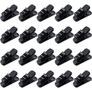 muzhi headphone clip,small cable clothing clips,earbud clip to keep earphone/microphone cord in place for 1.5mm wire diameter round wire earphone 1 inch length,20pcs (black)