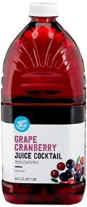 amazon brand - happy belly grape cranberry juice cocktail, 64 fl oz bottle