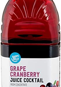 Amazon Brand - Happy Belly Grape Cranberry Juice Cocktail, 64 Fl Oz Bottle