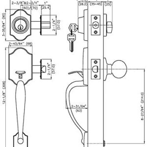 Dynasty Hardware DEN-MON-100-US15-RH Denver Front Door Handleset, Satin Nickel, with Monterey Lever, Right Hand