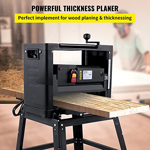 Mophorn Thickness Planer 12.5Inch Thickness Planer Woodworking 2000W Double Cutter Benchtop Thickness Planer 15 AMP With Stand Heavy Duty Dust Exhaust for Woodworking