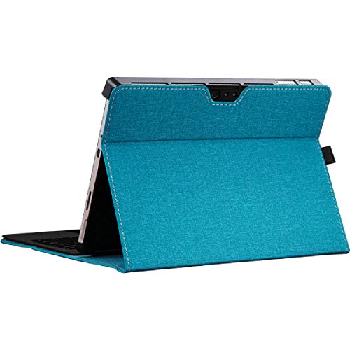 Protective Case for Microsoft Surface Pro 7 / Pro 6 / Pro 5 / Pro 4 with Pen Holder, Multiple Angle Polyester Slim Light Shell Cover,Compatible with Type Cover Keyboard (12.3 inch, Grey Cobalt Blue)