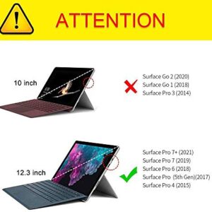 Protective Case for Microsoft Surface Pro 7 / Pro 6 / Pro 5 / Pro 4 with Pen Holder, Multiple Angle Polyester Slim Light Shell Cover,Compatible with Type Cover Keyboard (12.3 inch, Grey Cobalt Blue)