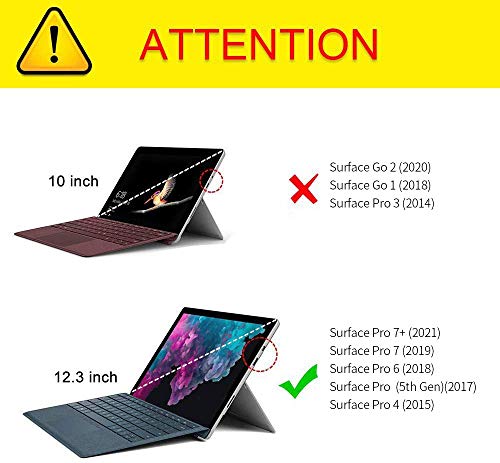 Protective Case for Microsoft Surface Pro 7 / Pro 6 / Pro 5 / Pro 4 with Pen Holder, Multiple Angle Polyester Slim Light Shell Cover,Compatible with Type Cover Keyboard (12.3 inch, Grey Cobalt Blue)