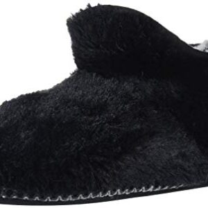 Dearfoams Unisex-Kid's Charlotte faux faux fur Bootie Slipper, Black, 2-3 Big