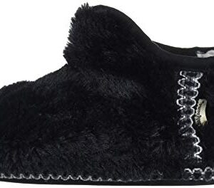 Dearfoams Unisex-Kid's Charlotte faux faux fur Bootie Slipper, Black, 2-3 Big