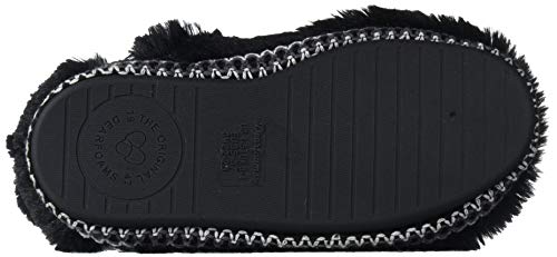 Dearfoams Unisex-Kid's Charlotte faux faux fur Bootie Slipper, Black, 2-3 Big