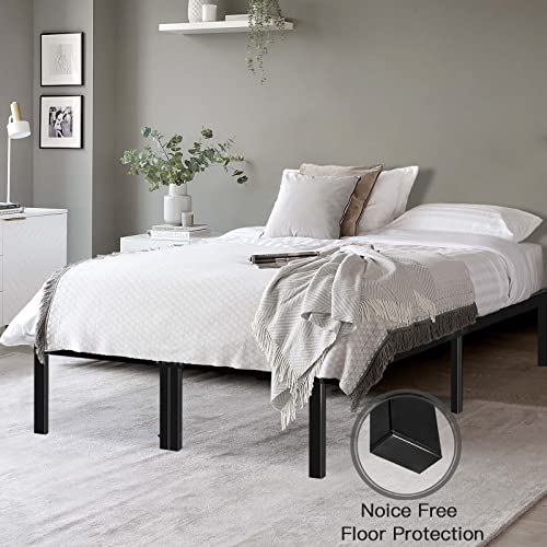 HAAGEEP 18 Inch High Platform California King Bed Frame with Storage Metal Cal Bedframe No Box Spring Needed Tall