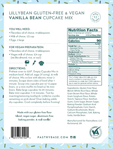 LillyBean by PastryBase Vanilla Bean Cupcake Mix, 12 OZ