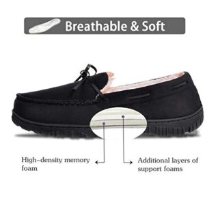 Amazon Essentials Men's Warm Plush Slippers, Black, 8
