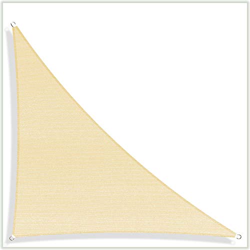 ColourTree Shade Sails 12' x 12' x 17' Beige Right Triangle CTAPRT12 Sun Shade Sail Canopy UV Block-Commercial Heavy Duty-190 GSM-3Years Warranty (We Make Custom Size)