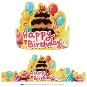 jinch 30 pack birthday crowns for kids classroom, cute elastic happy birthday hats for students class school kindergarten vbs party supplies