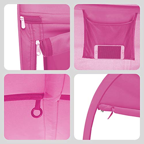 LEEDOR Bed Tent Dream Tents Bed Canopy Shelter Cabin Indoor Privacy Warm Breathable Pop Up Twin Size for Kids and Adult Patent Pending Pink(Mattress Not Included)