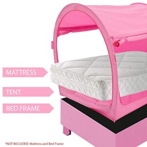 LEEDOR Bed Tent Dream Tents Bed Canopy Shelter Cabin Indoor Privacy Warm Breathable Pop Up Twin Size for Kids and Adult Patent Pending Pink(Mattress Not Included)