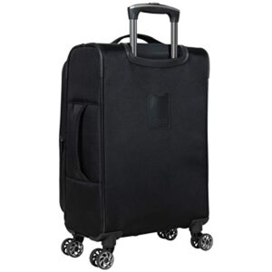 Kenneth Cole Reaction Rugged Roamer Luggage Collection Lightweight Softside Expandable 8-Wheel Spinner Travel Suitcase Bag, Black, 20-Inch Carry-On