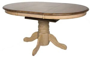 sunset trading brook dining table, distressed two tone light creamy wheat with warm pecan brown 42 in x 60 in x 30 in