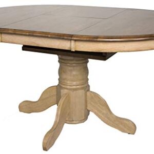 Sunset Trading Brook Dining Table, Distressed Two Tone Light Creamy Wheat with Warm Pecan Brown 42 in x 60 in x 30 in