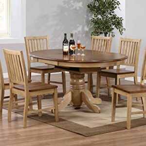 Sunset Trading Brook Dining Table, Distressed Two Tone Light Creamy Wheat with Warm Pecan Brown 42 in x 60 in x 30 in