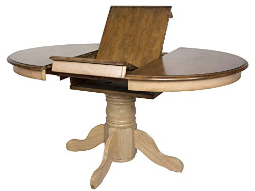 Sunset Trading Brook Dining Table, Distressed Two Tone Light Creamy Wheat with Warm Pecan Brown 42 in x 60 in x 30 in