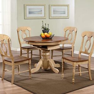 Sunset Trading Brook Dining Table, Distressed Two Tone Light Creamy Wheat with Warm Pecan Brown 42 in x 60 in x 30 in