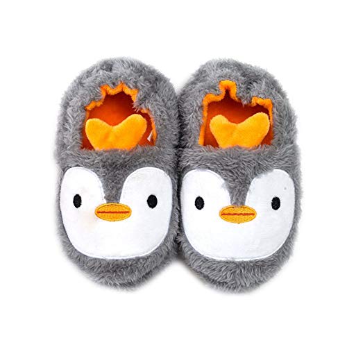 Csfry Toddler Boys Girls House Slippers Cartoon Warm Home Shoes Indoor Bedroom Orange